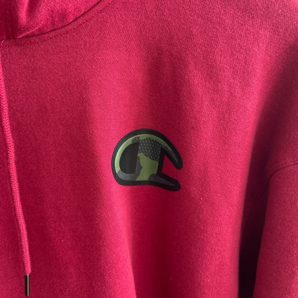 Red Champion Streetwear Utility Skater Military Camu Logo Hoddie Size XL - Picture 4 of 8